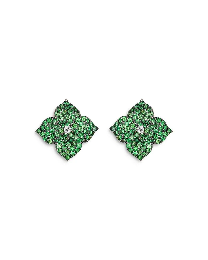 商品Piranesi|18K Yellow Gold Large Fiore Earrings with Green Tsavorite Garnets and Diamonds,价格¥47872,第1张图片