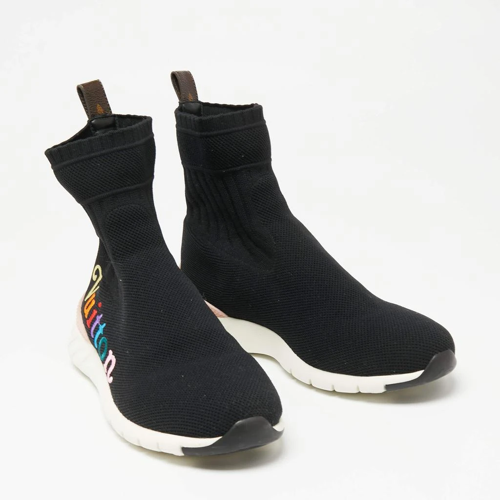 商品[二手商品] Louis Vuitton|Louis Vuitton Black Knit Fabric Aftergame High-Top Sneakers Size 37.5,价格¥4030,第4张图片详细描述