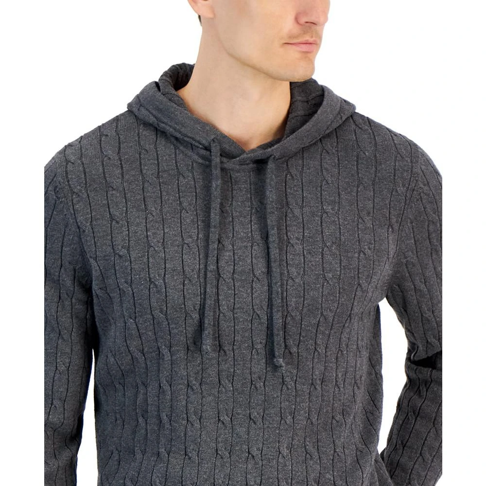 商品Club Room|Men's Elevated Cable Knit Hooded Sweater, Created for Macy's,价格¥554,第3张图片详细描述