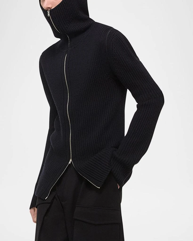 Men's Ribbed Zip-Shoulder Balaclava Sweater 商品