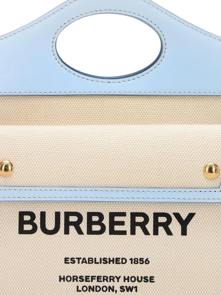 商品Burberry|Mini Pocket Logo Canvas & Leather Tote,价格¥10440,第3张图片详细描述