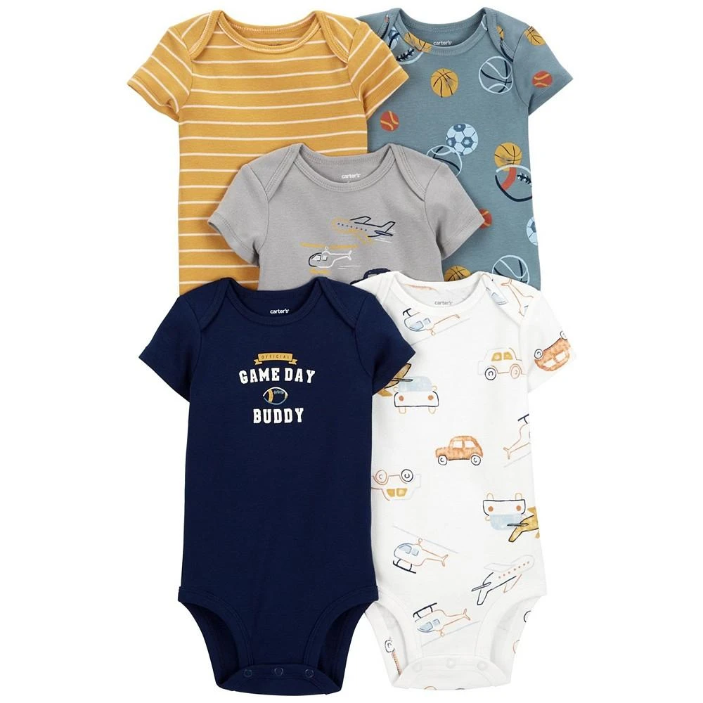 商品Carter's|Baby Boys Short Sleeve Bodysuits, Pack of 5,价格¥115,第1张图片