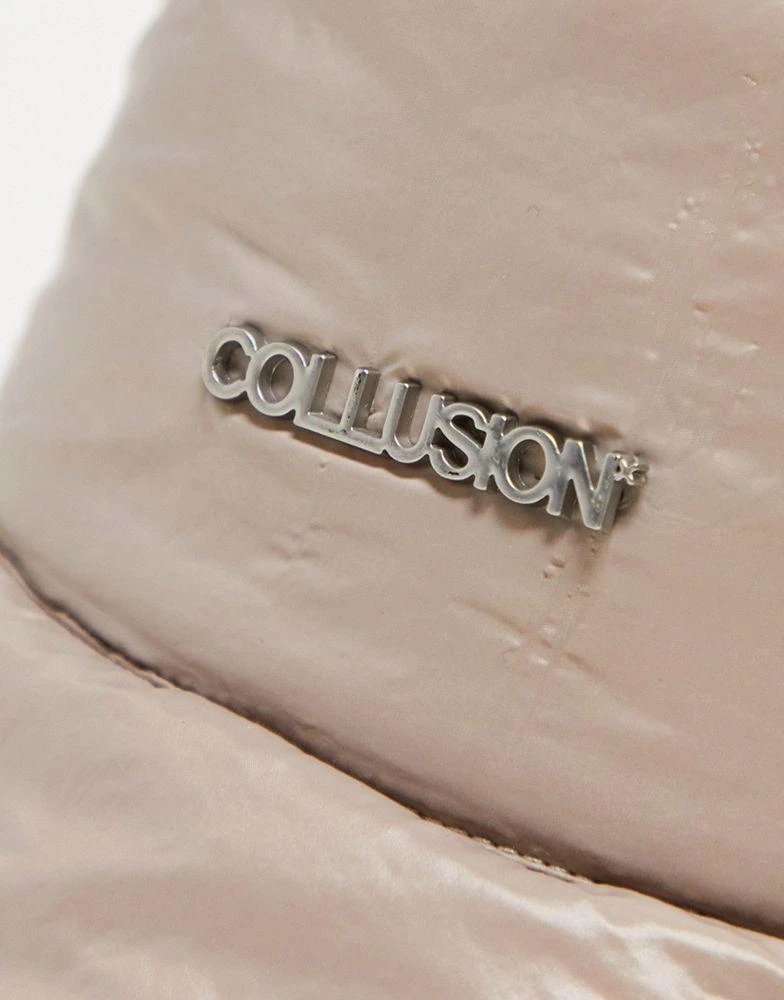 商品COLLUSION|COLLUSION Unisex logo padded bucket hat in light grey,价格¥39,第2张图片详细描述