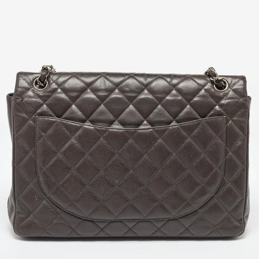 商品[二手商品] Chanel|Chanel Grey Quilted Caviar Leather Maxi Classic Double Flap Bag,价格¥28265,第4张图片详细描述
