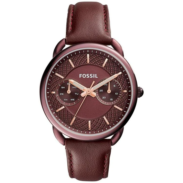 商品Fossil|Women's Tailor Red Leather Strap Watch 35mm ES4121,价格¥505,第1张图片