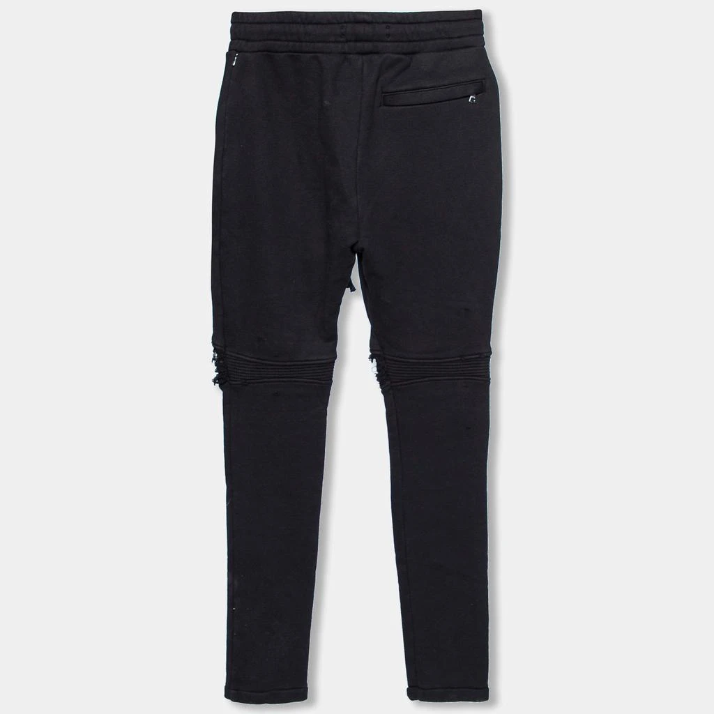 商品[二手商品] AMIRI|Amiri Black Distressed Cotton & Leather Inset Sweatpants XS,价格¥3883,第2张图片详细描述