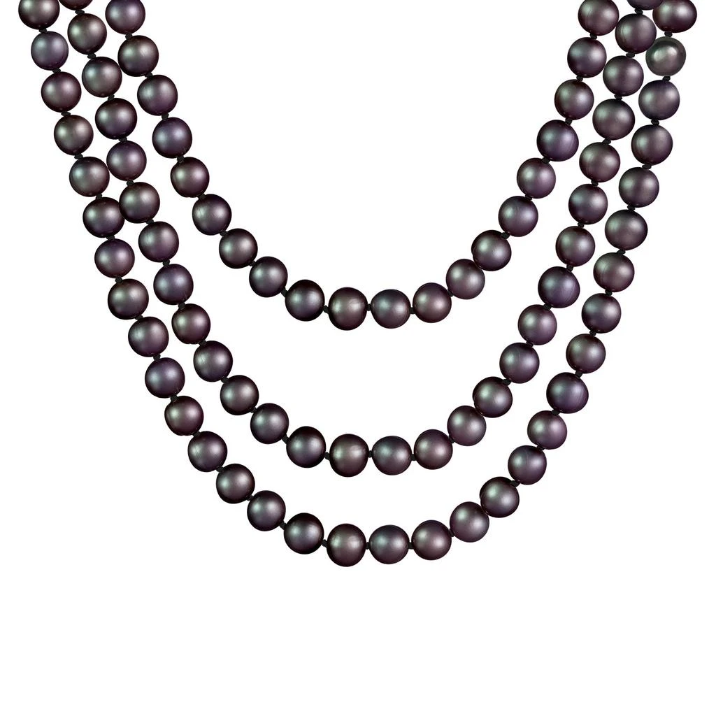商品Splendid Pearls|Endless Black 100" Freshwater Pearl Necklace,价格¥396,第2张图片详细描述