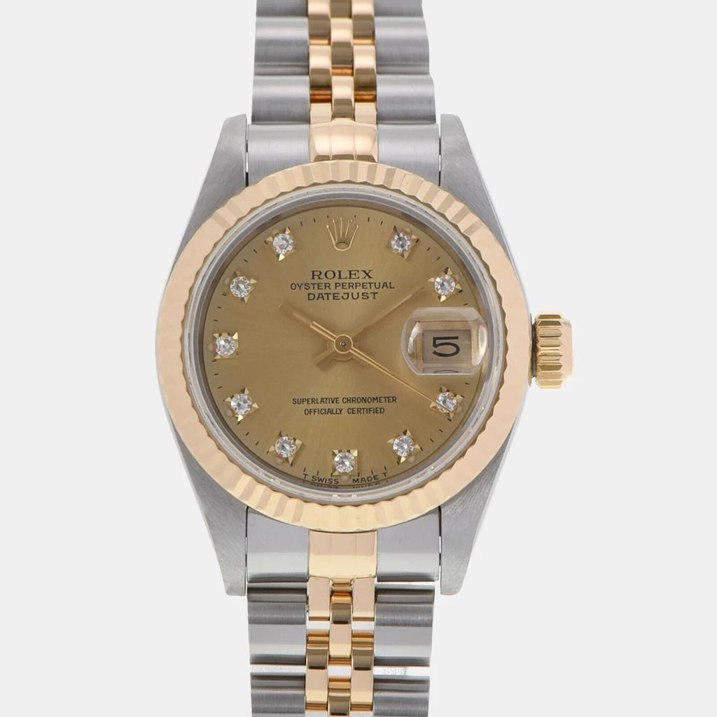 商品[二手商品] Rolex|Rolex Champagne Diamonds 18k Yellow Gold And Stainless Steel Datejust 69173G Automatic Women's Wristwatch 26 mm ,价格¥38372,第1张图片