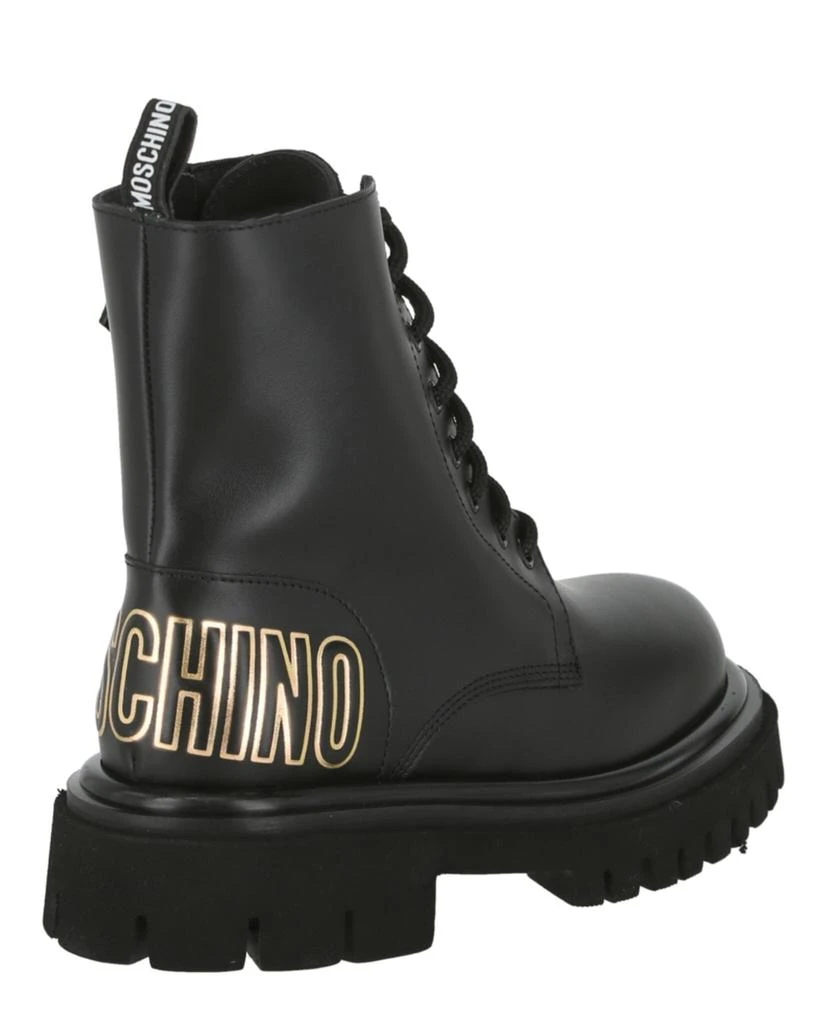 商品Moschino|Logo Leather Combat Boots,价格¥3659,第3张图片详细描述