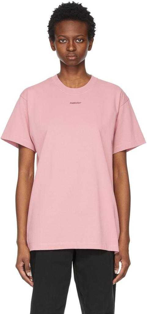 SSENSE Exclusive Pink XL Logo T-Shirt商品第1张图片规格展示