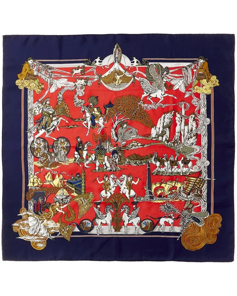 商品[二手商品] Hermes|Hermes "Au fil de la Soie," by Annie Faivre Silk Scarf (Authentic Pre-Owned),价格¥2767,第1张图片