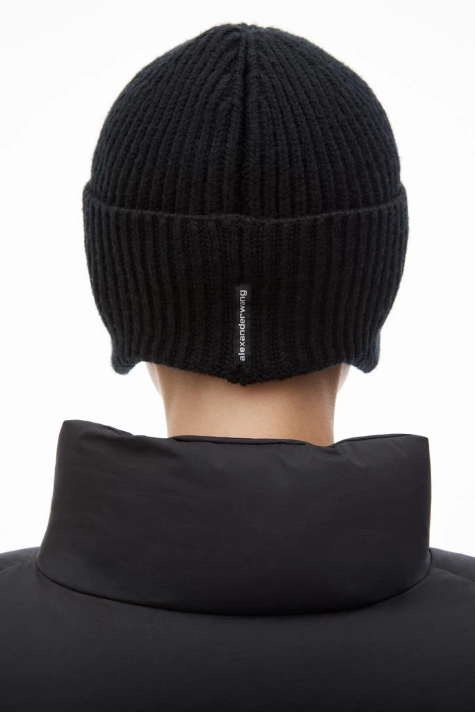商品Alexander Wang|logo earmuff beanie in ribbed wool stretch,价格¥862,第4张图片详细描述