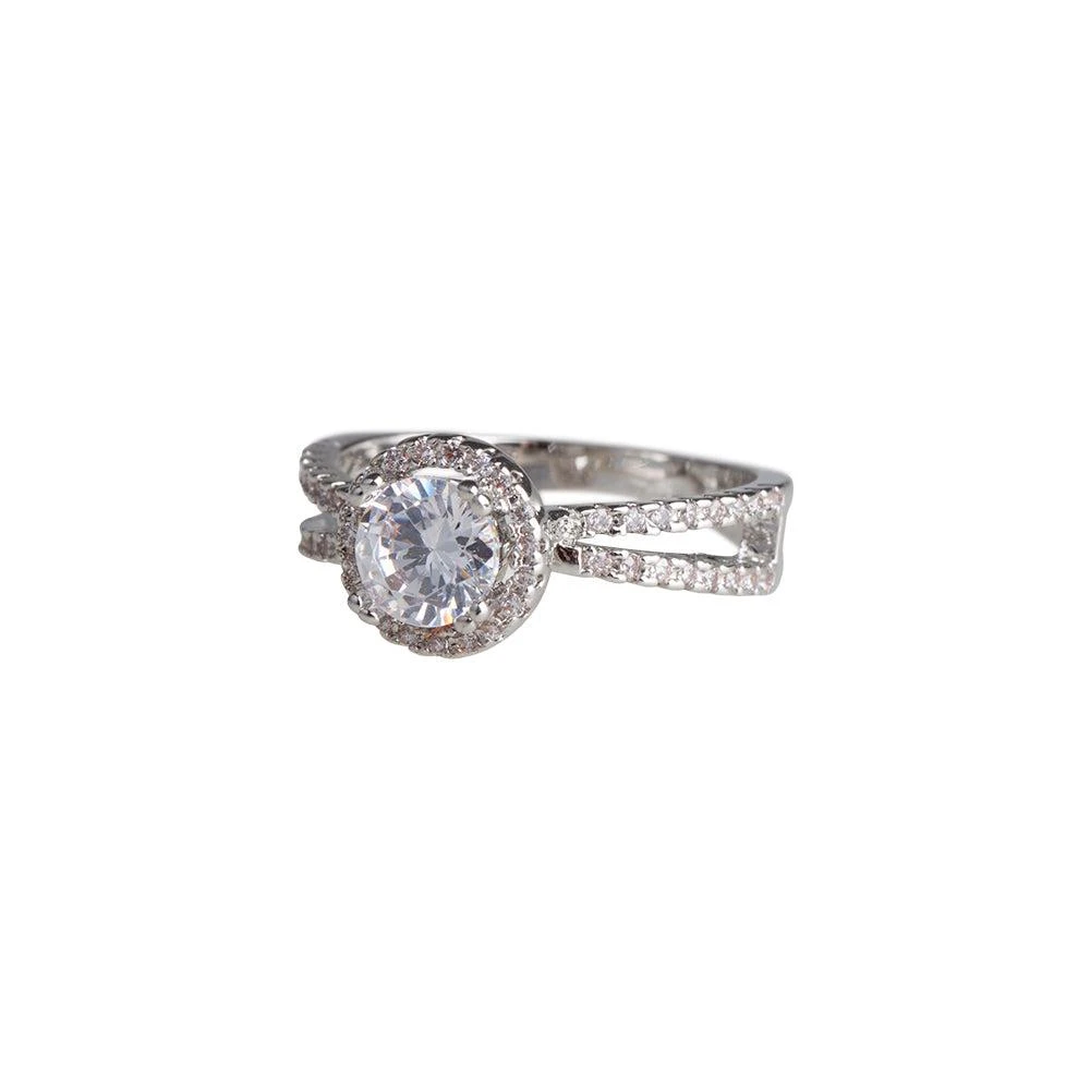 商品Lovisa|Fine Double Band With Round Crystal Centre Stone Ring,价格¥150,第1张图片