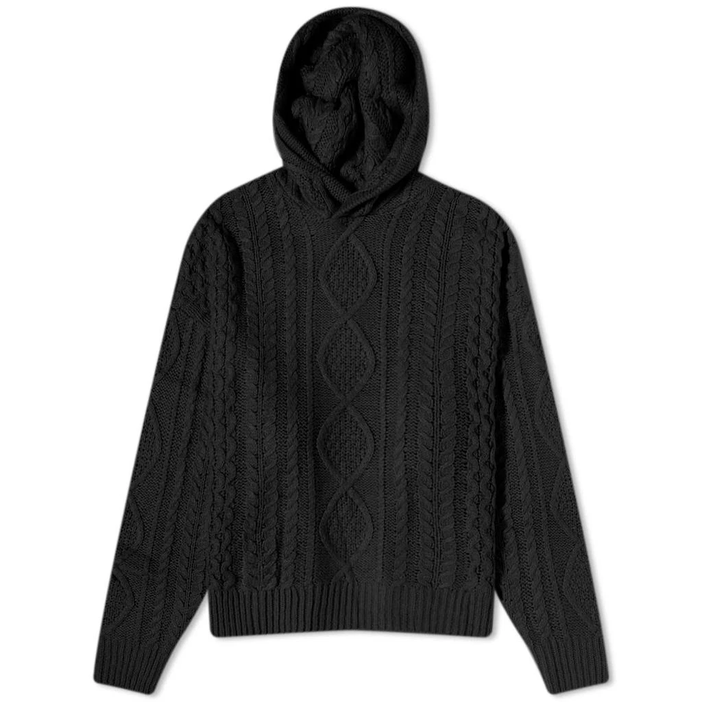 商品Essentials|Fear of God Essentials Cable Knit Hoodie - Jet Black,价格¥1806,第1张图片