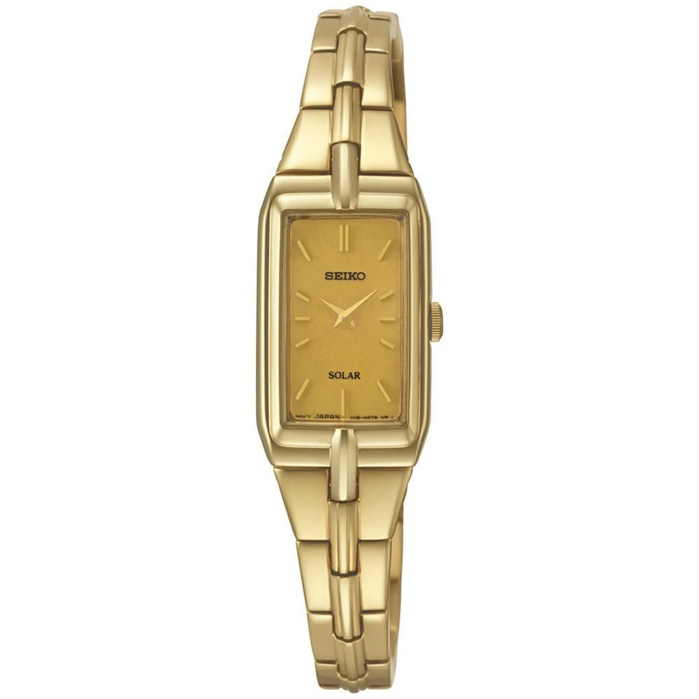 商品Seiko|Women's Solar Gold-Tone Stainless Steel Bracelet Watch 15mm SUP276,价格¥2205,第1张图片