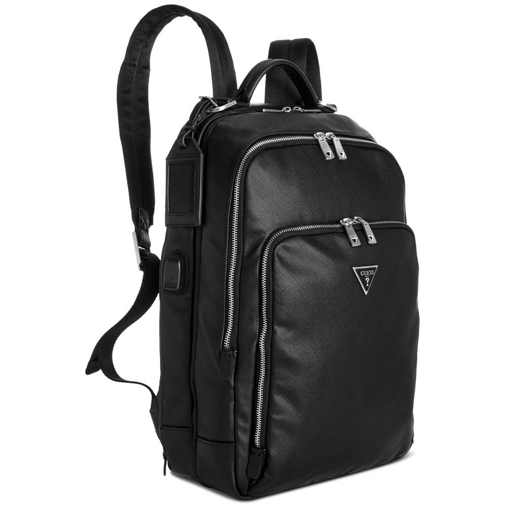 商品GUESS|Men's Certosa Faux-Leather Business Backpack,价格¥784,第3张图片详细描述