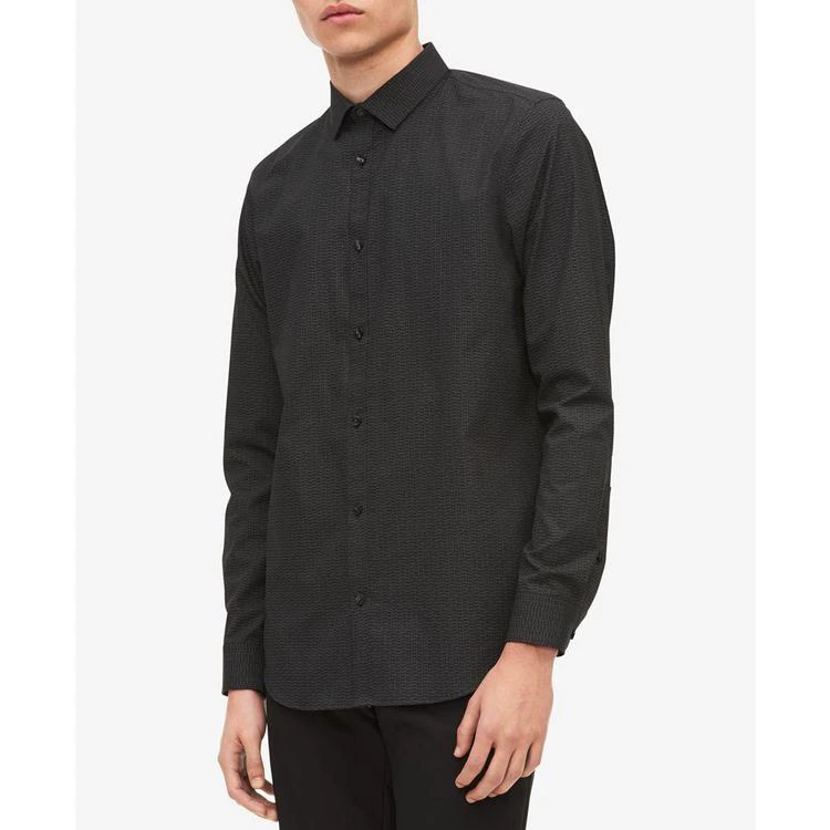 商品Calvin Klein|Men's Non-Iron Spiral-Print Shirt,价格¥207,第1张图片