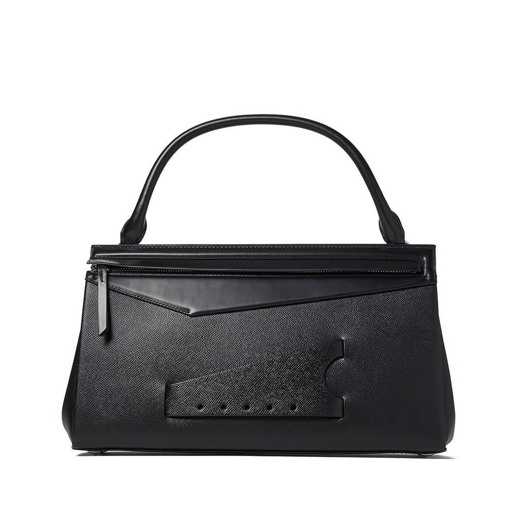 Grainy Leather Snatched Pocket Handbag商品第1张图片规格展示