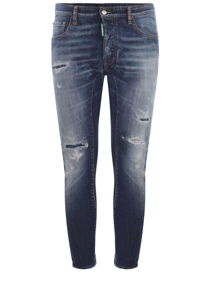 Dsquared2 Distressed Cropped Fit Jeans商品第1张图片规格展示