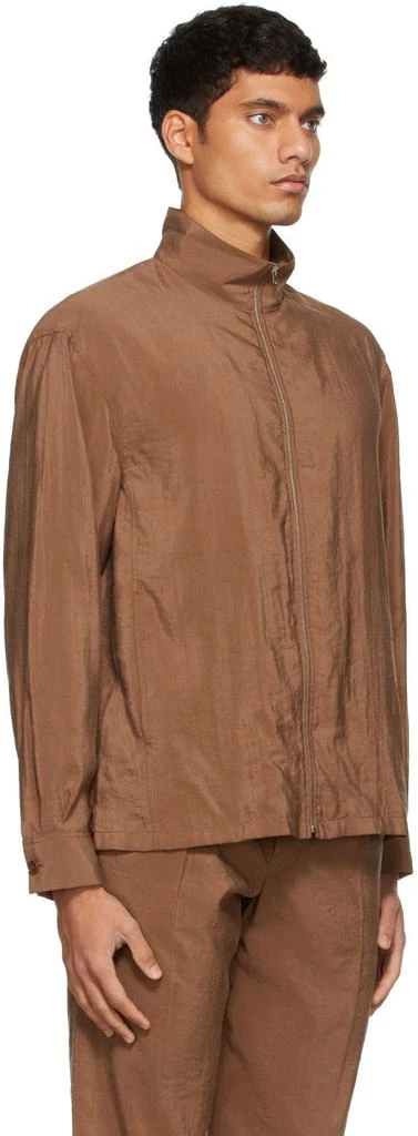 商品Lemaire|SSENSE Exclusive Brown Silk Zip Bomber Jacket,价格¥2190,第2张图片详细描述