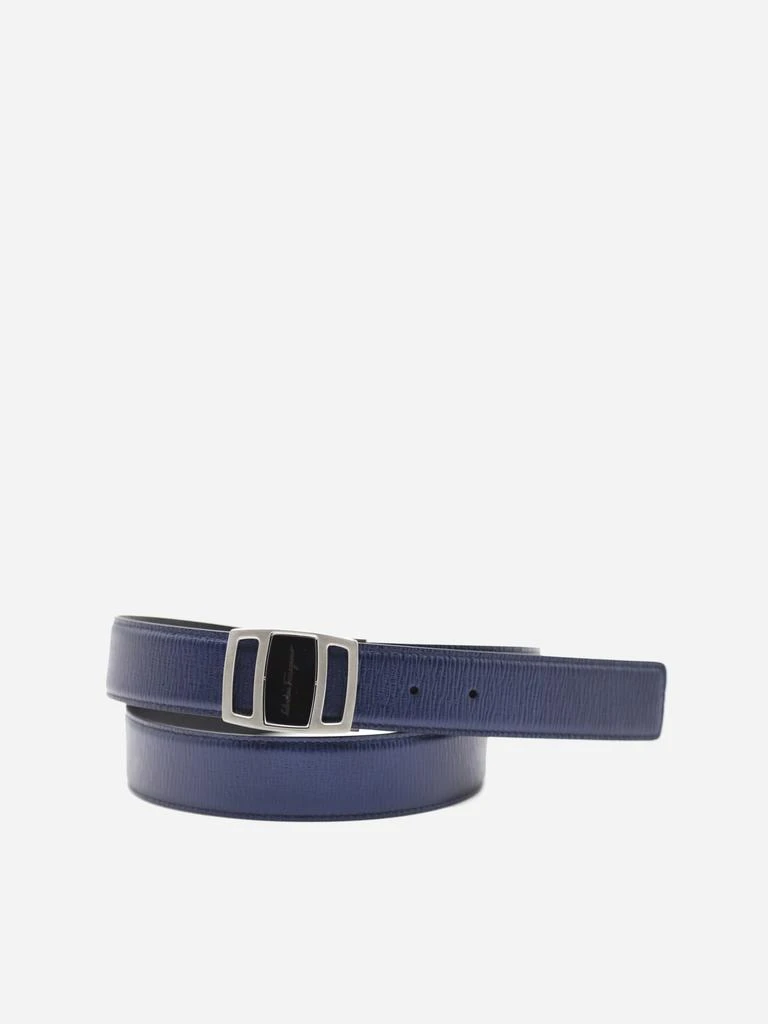 商品Salvatore Ferragamo|Ferragamo Reversible Leather Belt With Metal Buckle With Logo,价格¥2978,第1张图片