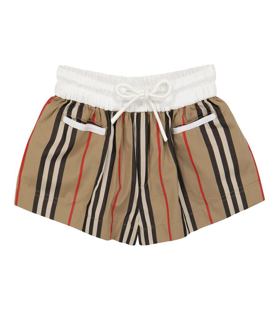 商品Burberry|Baby Icon Stripe棉质短裤,价格¥1466,第1张图片
