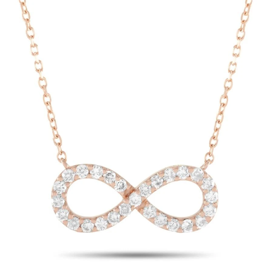 商品LB Exclusive|14K Rose Gold 0.30ct Diamond Infinity Symbol Necklace,价格¥3787,第1张图片