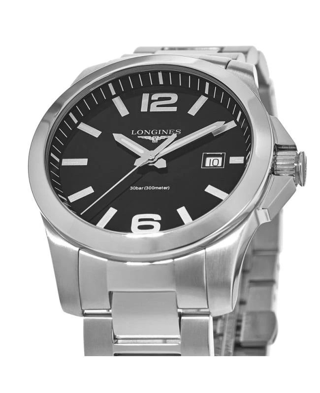 商品Longines|Longines Conquest Quartz Black Dial Men's Watch L3.759.4.58.6,价格¥5010,第2张图片详细描述
