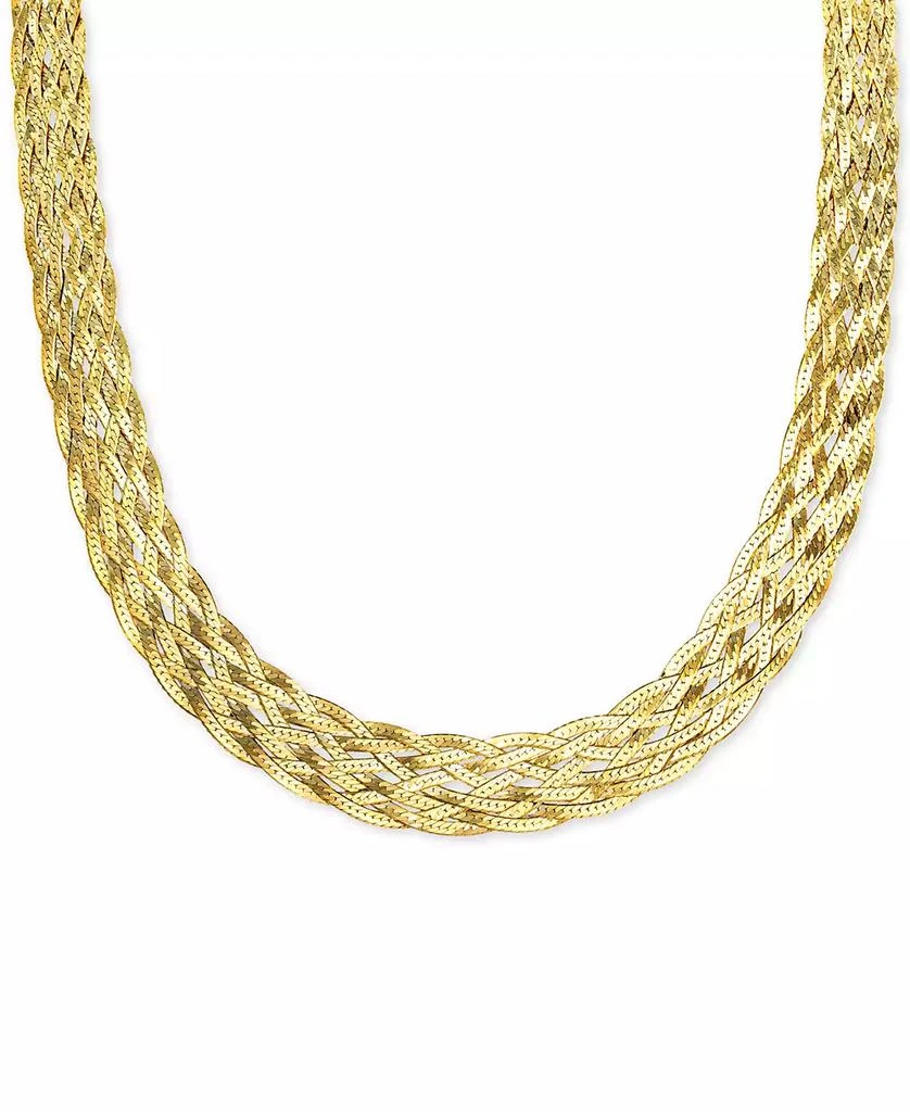 商品Giani Bernini|Braided Chain 18" Statement Necklace in 18k Gold-Plated Sterling Silver, Created for Macy's,价格¥3053,第2张图片详细描述