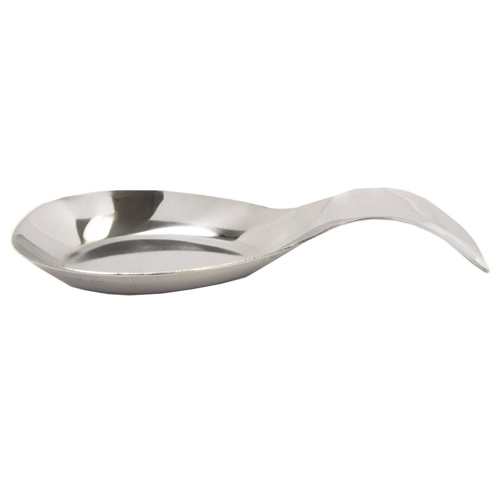 商品Home Basics|Home Basics No-Drip Curved Counter top and Stove top Stainless Steel Spoon Rest , Silver,价格¥103,第1张图片