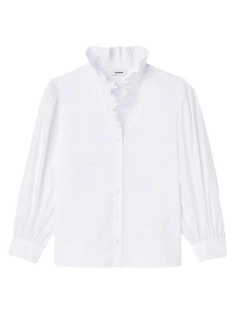 商品Sandro|Cotton Shirt With Fancy Collar,价格¥1263,第1张图片