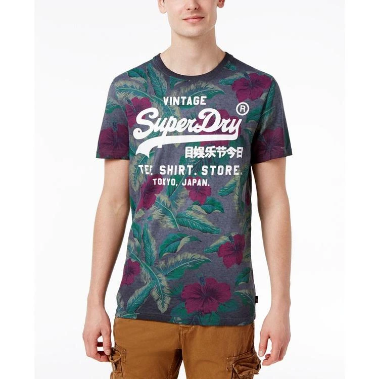 商品Superdry|Men's Surf Store Floral Graphic-Print Logo Cotton T-Shirt,价格¥82,第2张图片详细描述