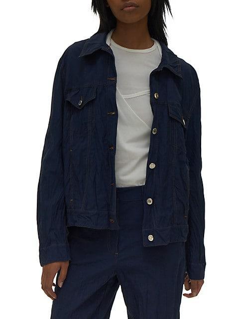 商品Helmut Lang|Crinkled Twill Trucker Jacket,价格¥911,第1张图片