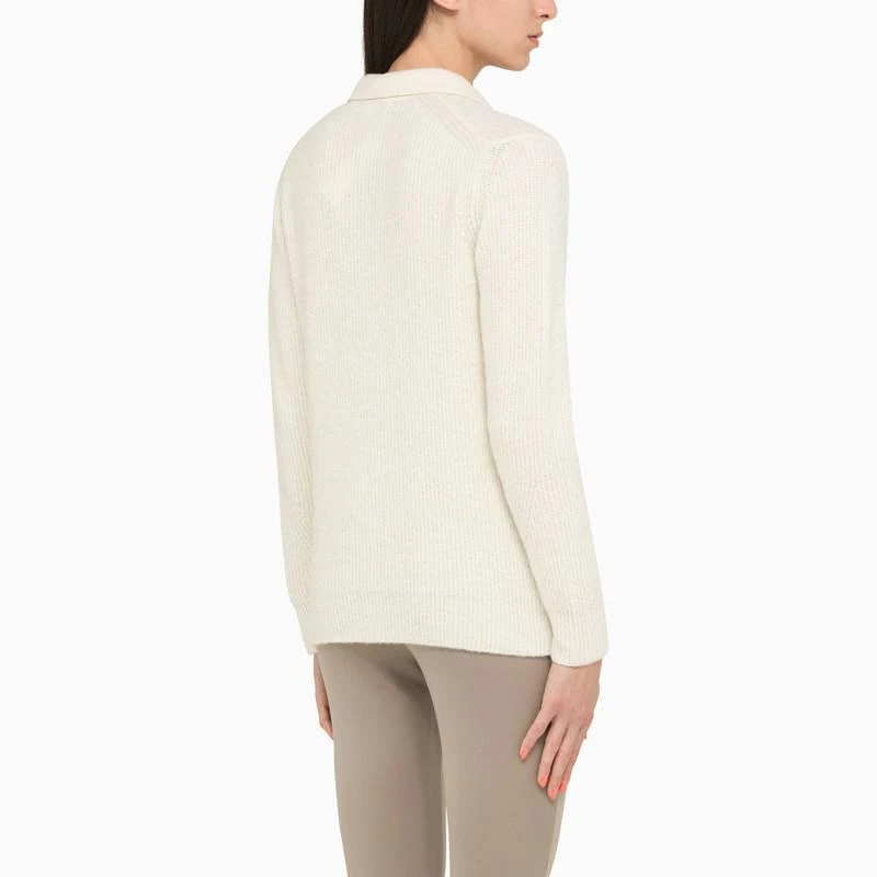 商品Calvin Klein|Ivory long-sleeved polo shirt,价格¥1329,第3张图片详细描述
