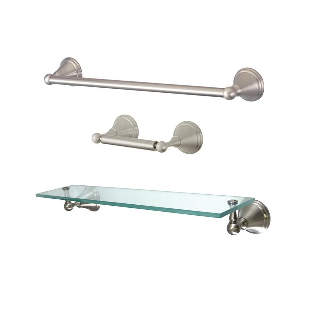 商品Kingston Brass|Governor 3-Pc. Bathroom Accessories Set in Nickel,价格¥1584,第1张图片