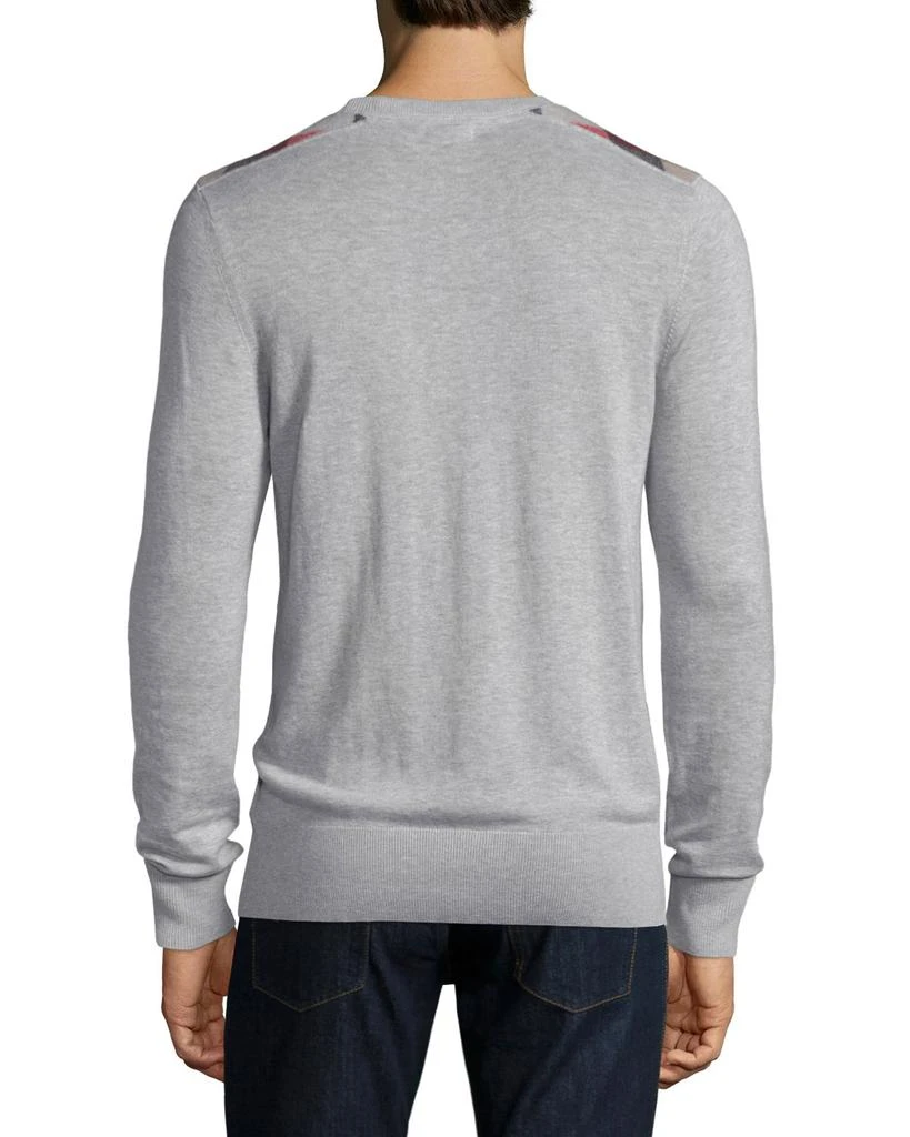 商品Burberry|Cashmere-Blend Sweater with Check-Detail, Pale Gray,价格¥1434,第2张图片详细描述