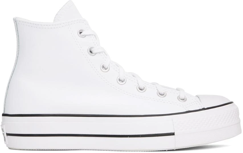 商品Converse|White Leather Chuck Taylor All Star Platform Sneakers,价格¥840,第1张图片