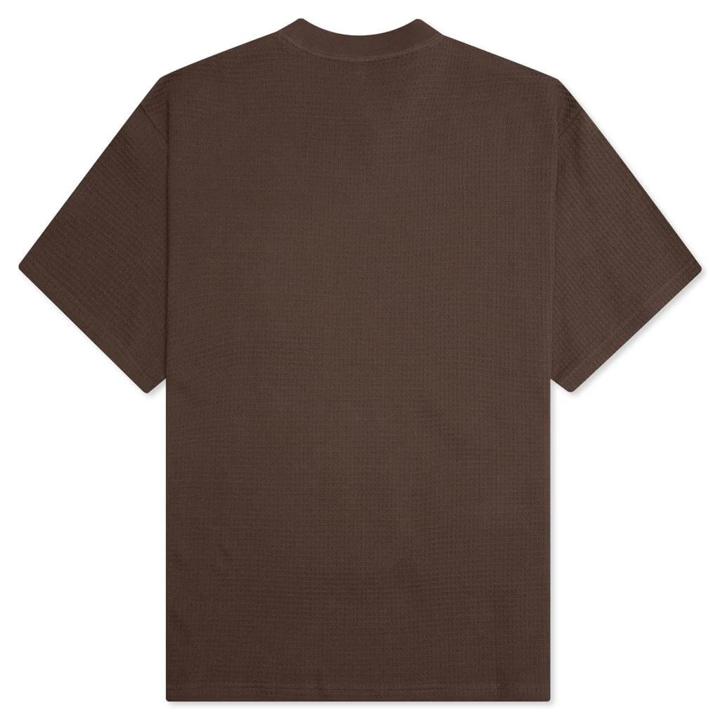 商品Brain Dead|Brain Dead Mini Waffle Mock Neck T-Shirt - Brown,价格¥244,第2张图片详细描述