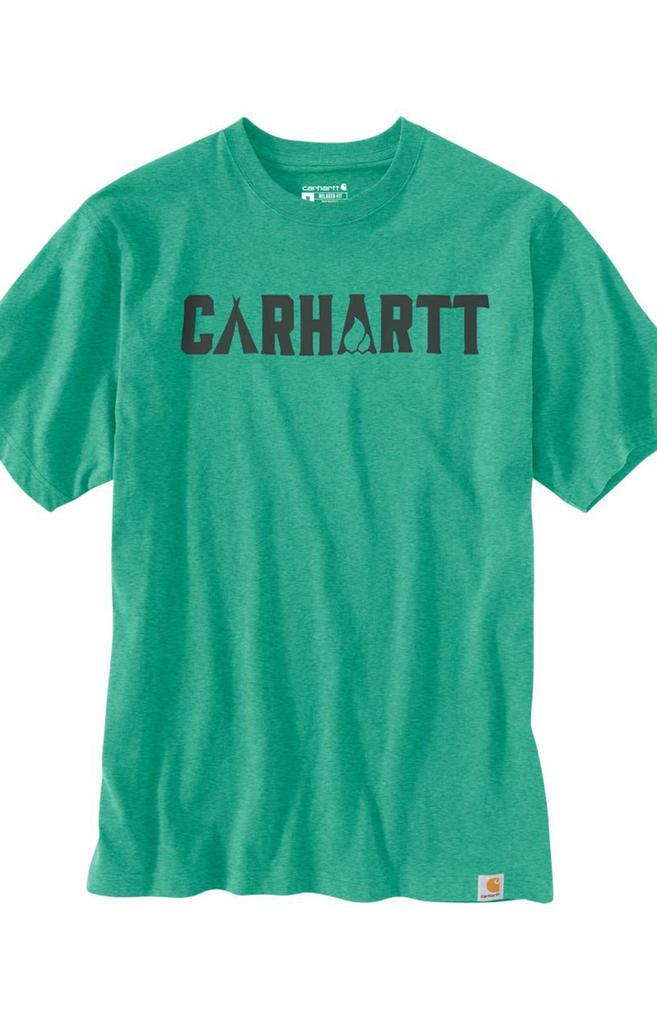 商品Carhartt|(105183) Relaxed Fit HW Short Sleeve Graphic T-Shirt - Sea Green Heather,价格¥95,第1张图片