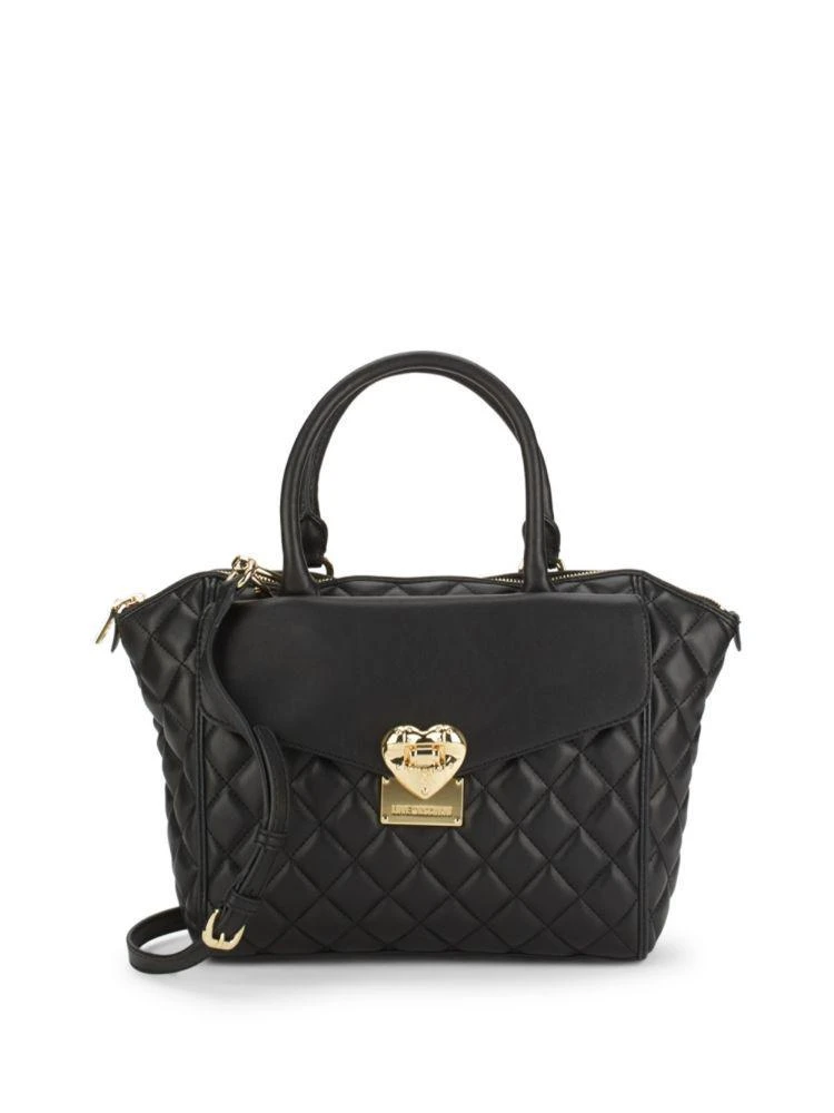 商品Moschino|Quilted Faux Leather Satchel,价格¥787,第1张图片