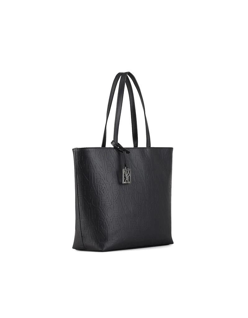 商品Armani Exchange|Black Zip-Top Shopping Bag,价格¥597,第4张图片详细描述