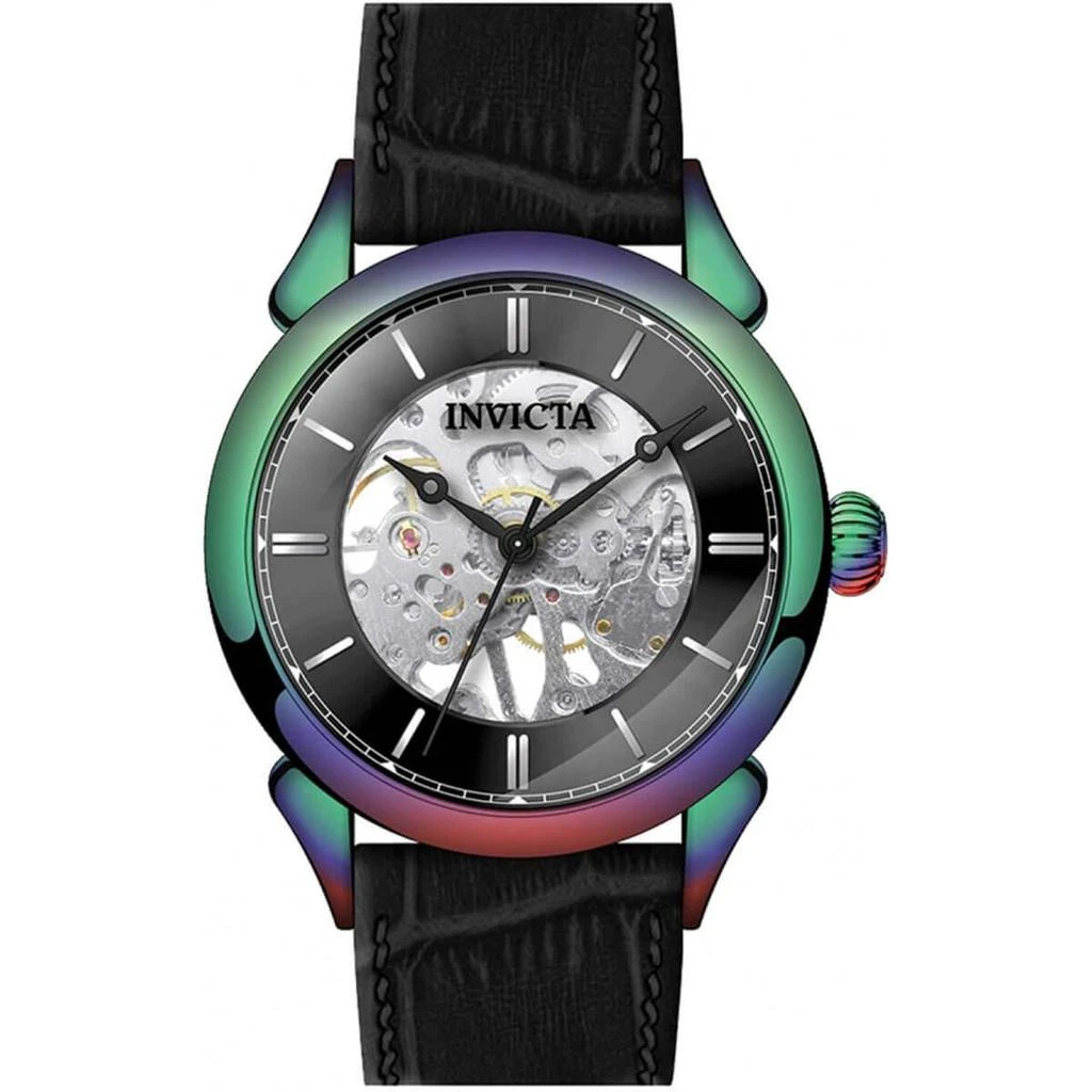 商品Invicta|Invicta Men's Mechanical Watch - Vintage Iridescent Case Black Leather Strap | 38171,价格¥391,第1张图片