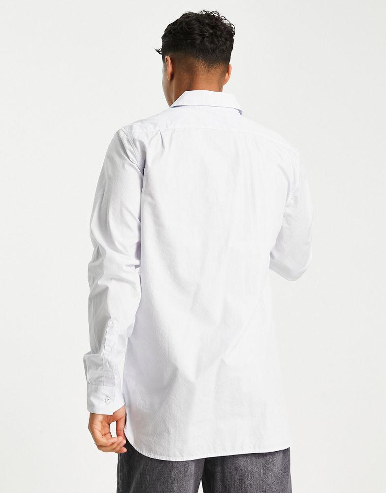 Lacoste long sleeve shirt in white商品第4张图片规格展示