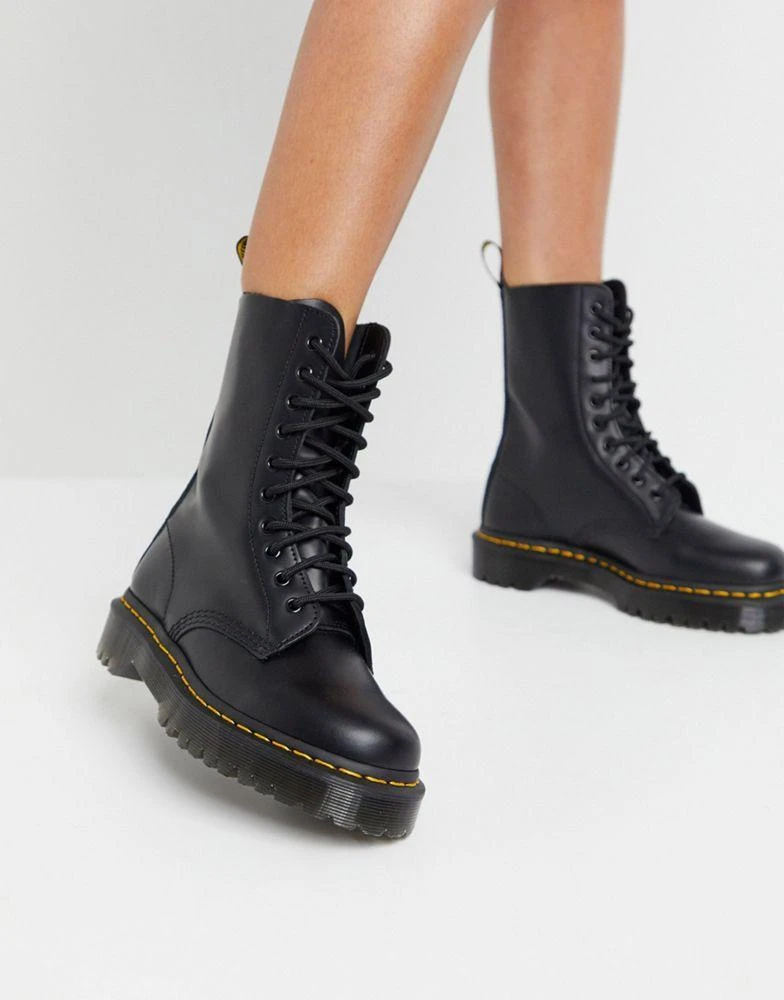 商品Dr. Martens|Dr Martens 1490 10 eye Bex boots in black,价格¥1758,第4张图片详细描述