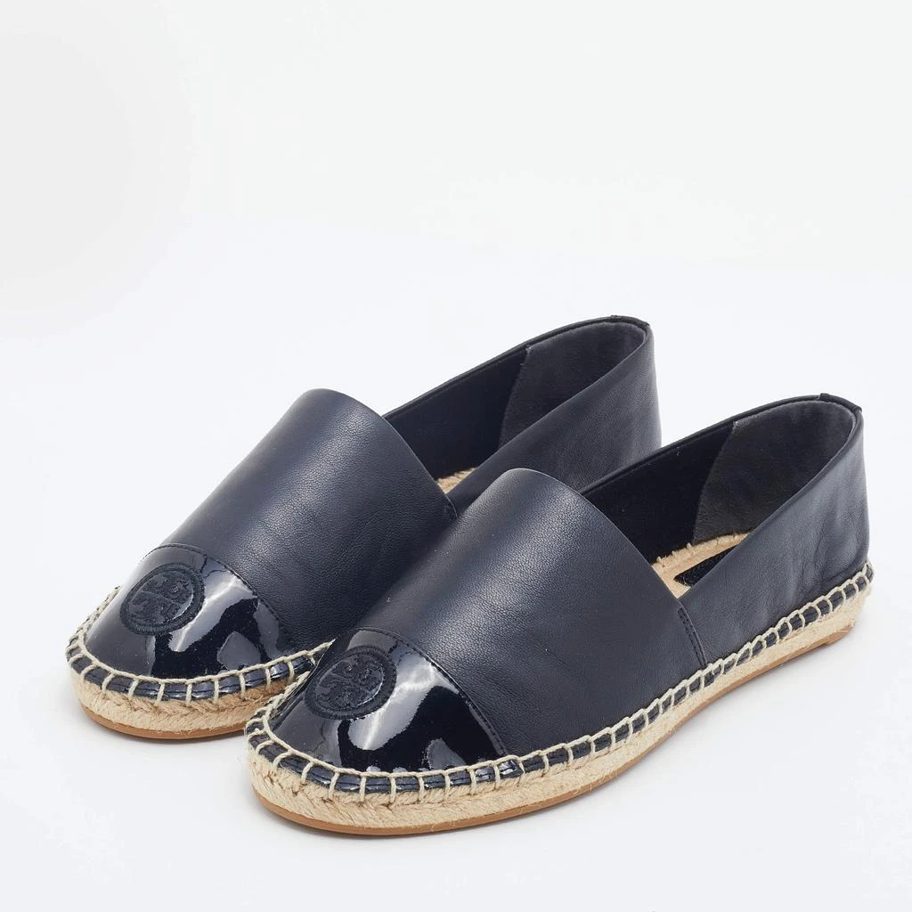 商品Tory Burch|Tory Burch Black Patent and Leather Flat Espadrilles Size 37.5,价格¥1355,第2张图片详细描述