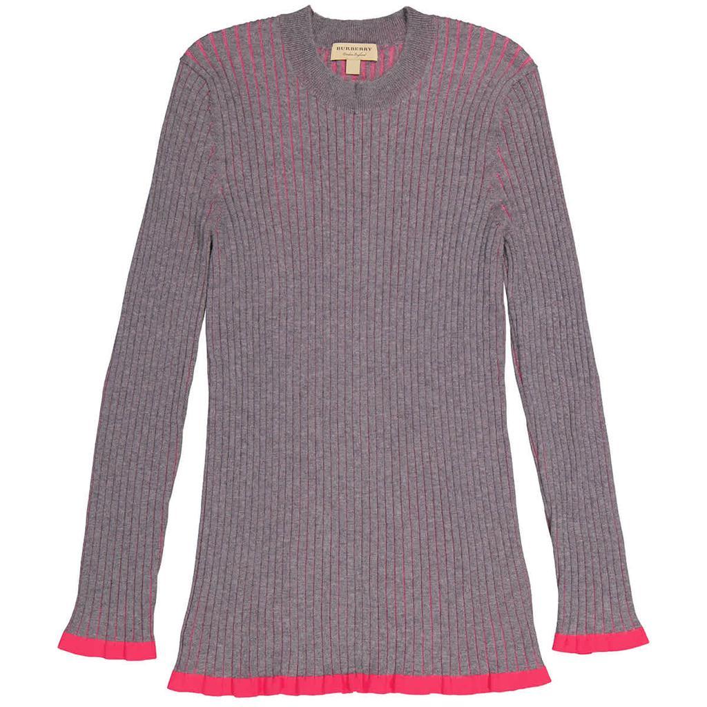商品Burberry|Burberry Ladies Rib Knit Cashmere Silk Sweater, Size Large,价格¥3855,第1张图片