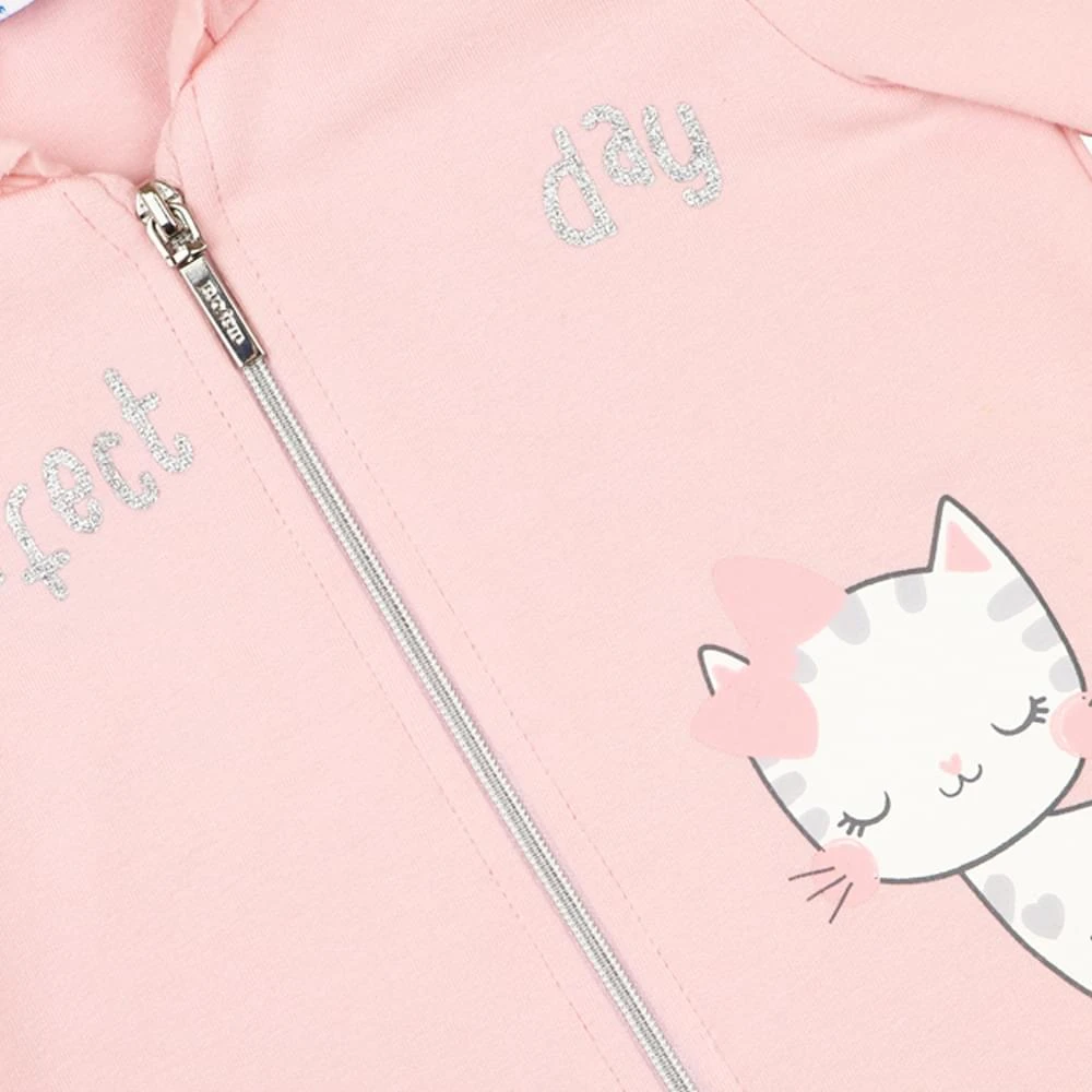 商品Mayoral|Pink & Grey 3 Piece Cat Print Tracksuit,价格¥159,第2张图片详细描述