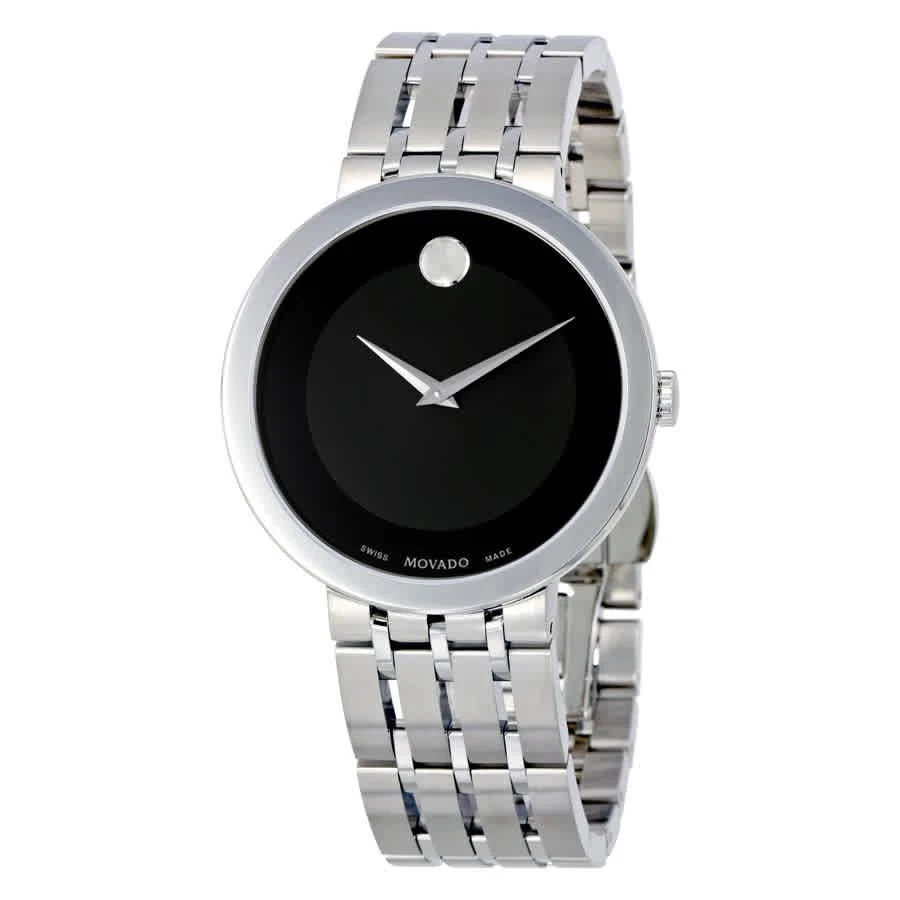 商品Movado|Movado Esperanza Black Dial Stainless Steel Mens Watch 0607057,价格¥2521,第1张图片