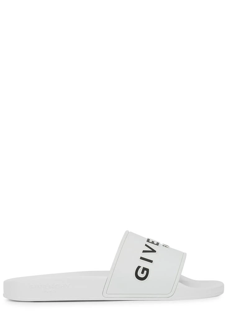 商品Givenchy|White logo rubber sliders,价格¥1376,第1张图片