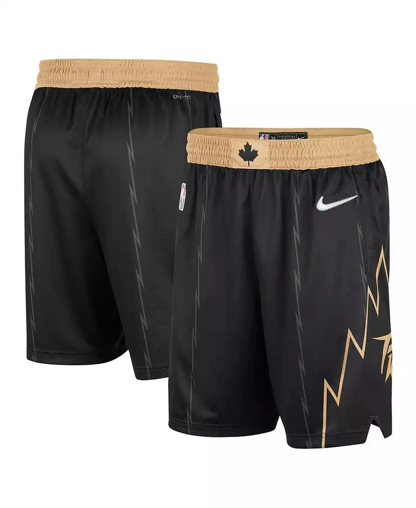 商品NIKE|Men's Black and Gold Toronto Raptors 2021/22 City Edition Swingman Shorts,价格¥577,第1张图片